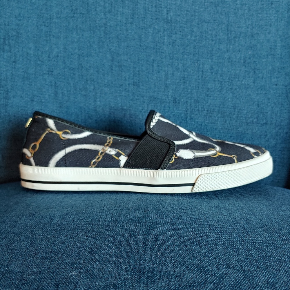 Lauren Ralph Lauren Women's Jinny Canvas Bit and Bridle Print Slip On Sneakers 7
